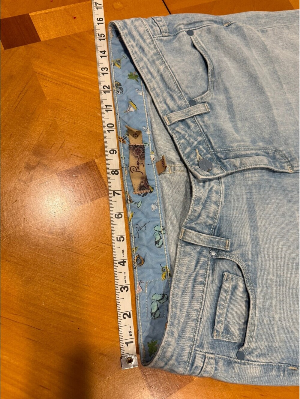 PAIGE Bentley Jeans Womens 29 Light Wash Wide Leg Trouser Stretch Denim 30x28 - Picture 4 of 10